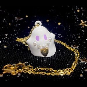 👻 Necklace Boo Thang Cute Halloween spooky Szn Ghoul Grunge Girly Gold Ghost